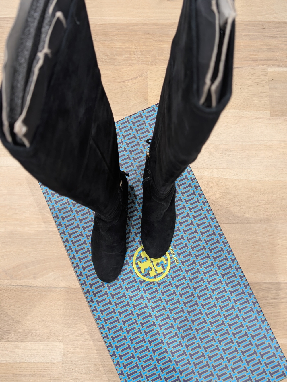 Tory Burch Black Suede Over-the-Knee Booties